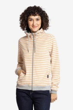 Ringel Sweatjacke Mit Kapuze Für Damen