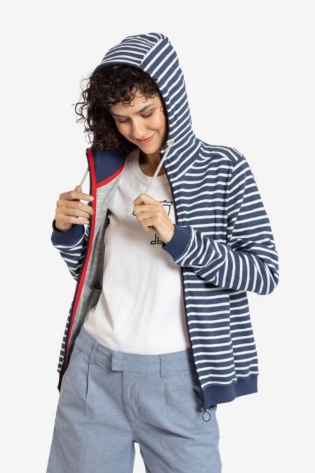 Ringel Sweatjacke Mit Kapuze Für Damen 8 Ringel Sweatjacke Mit Kapuze Für Damen – Bild 6