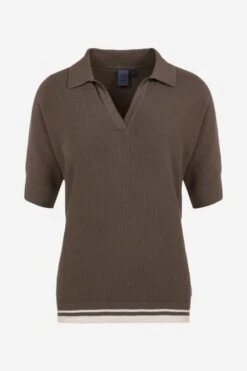 Strick Poloshirt Aus Reiner Bio-Baumwolle Für Damen