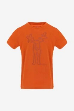 Retro Elch T-Shirt Aus Reiner Bio-Baumwolle Für Kinder